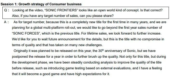 sega sammy holdings statement about frontiers