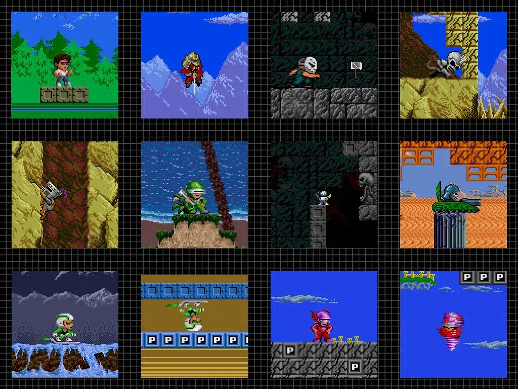Grille des toutes les transformations de Kid