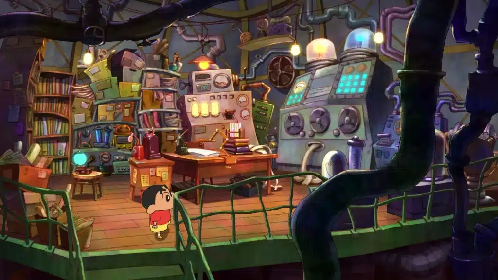 Le laboratoire de Yuri, à l'univers graphique typique de Shiro and the Coal Town