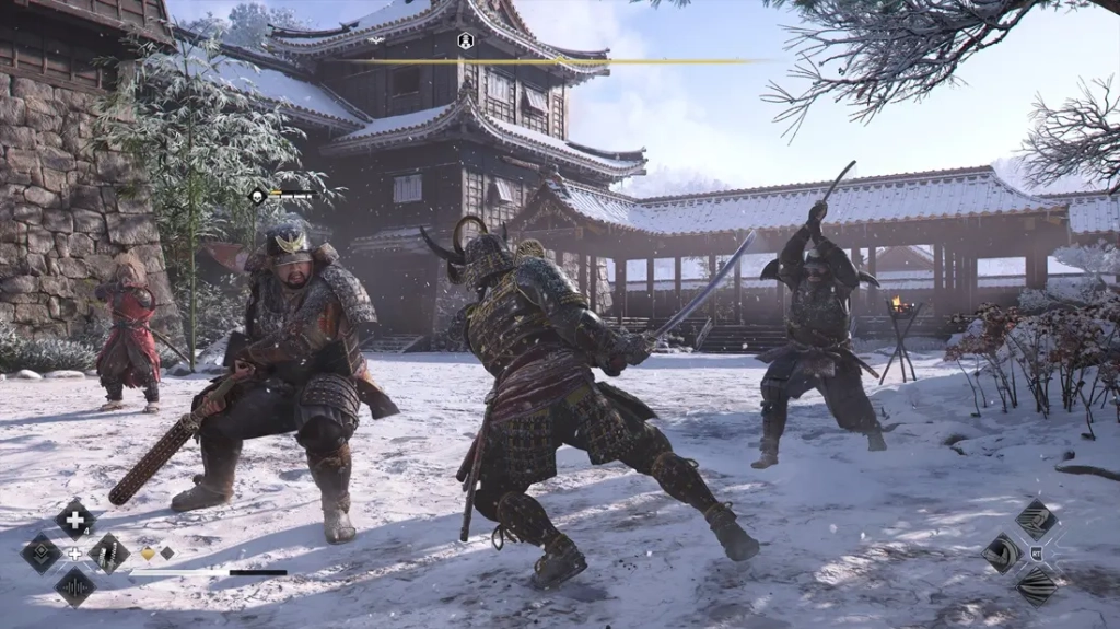 Scène de combat dans Assassin's Creed Shadows au Japon féodal