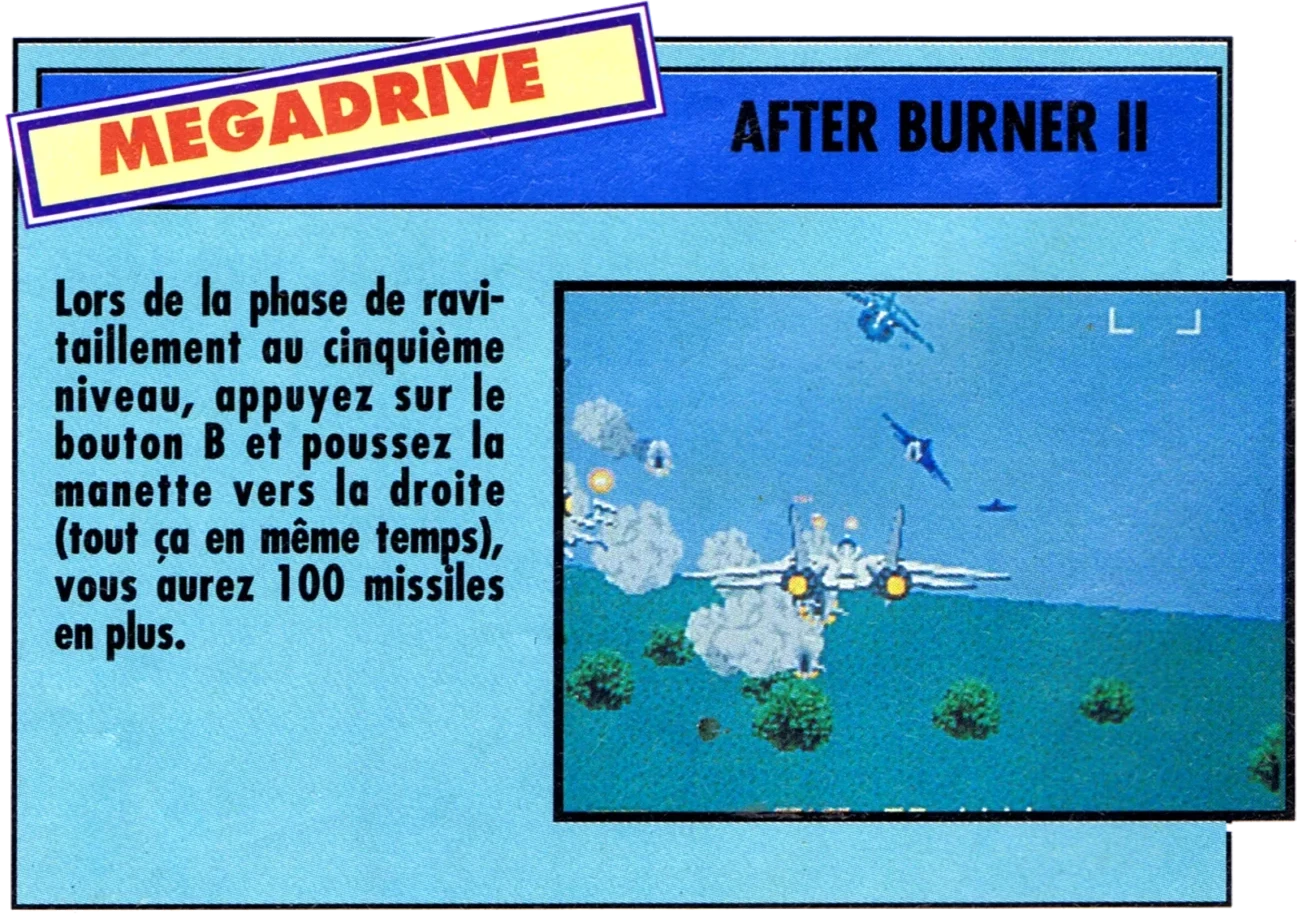 astuce after burner ii mega force n1 juillet 1991 scaled e1778278524762