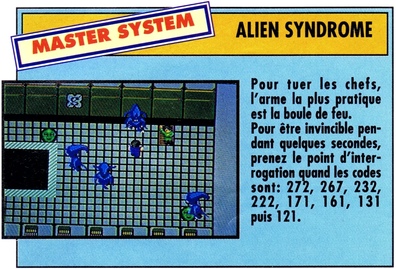 astuce alien syndrome mega force n1 juillet 1991 scaled e1778357050528