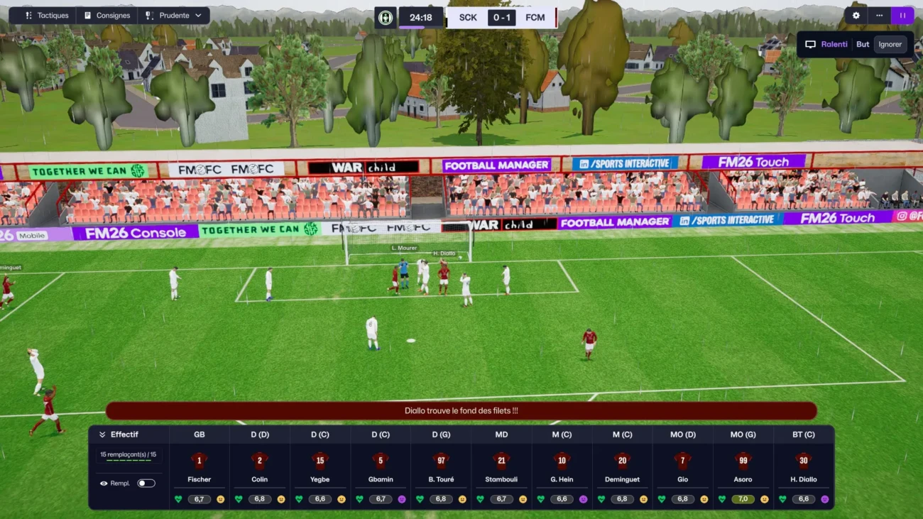 Une modélisation approximative des matchs dans football manager 26