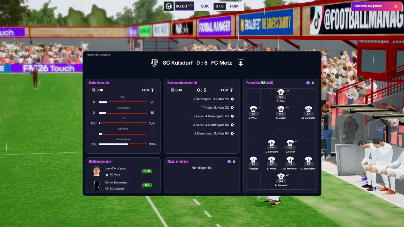 Quel plaisir de remporter un match dans football manager 26