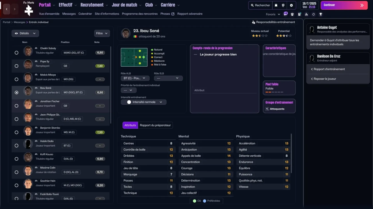 Les menus graphiquement beaux de Football Manager 26