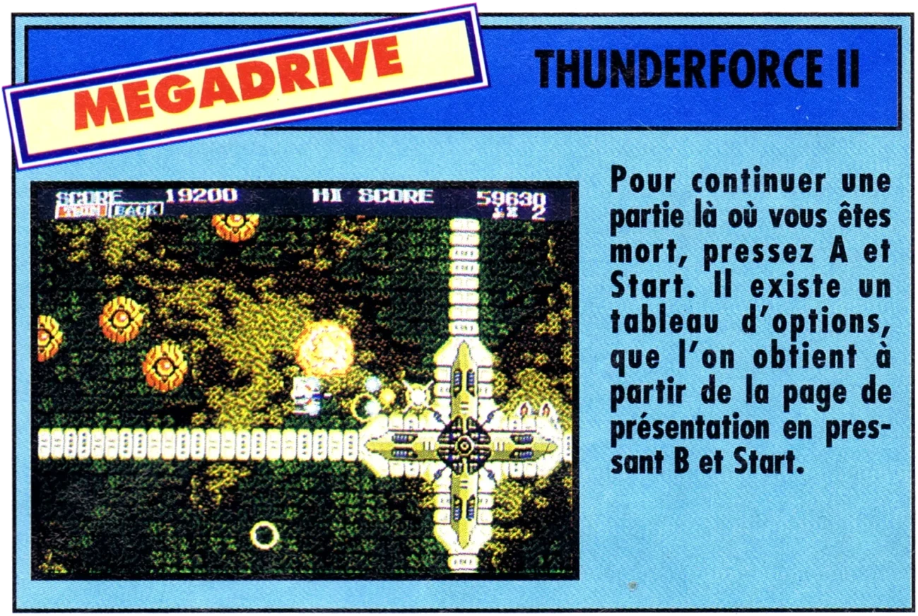 astuce thunder force ii mega force n1 juillet 1991 scaled e1778530137669
