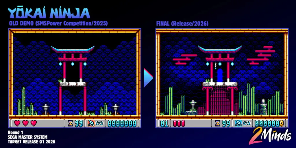 Comparatif entre l'original à gauche et droite après l'évolution graphique.